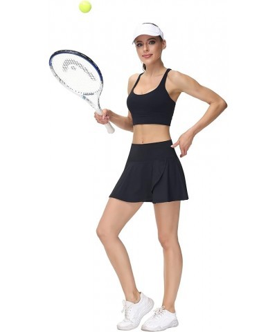 Millie Rose Tennis Skirts - Cute Golf Skort - High Waisted Pickleball Skirt with Undershorts and Ball Pocket Jet Black $31.39...