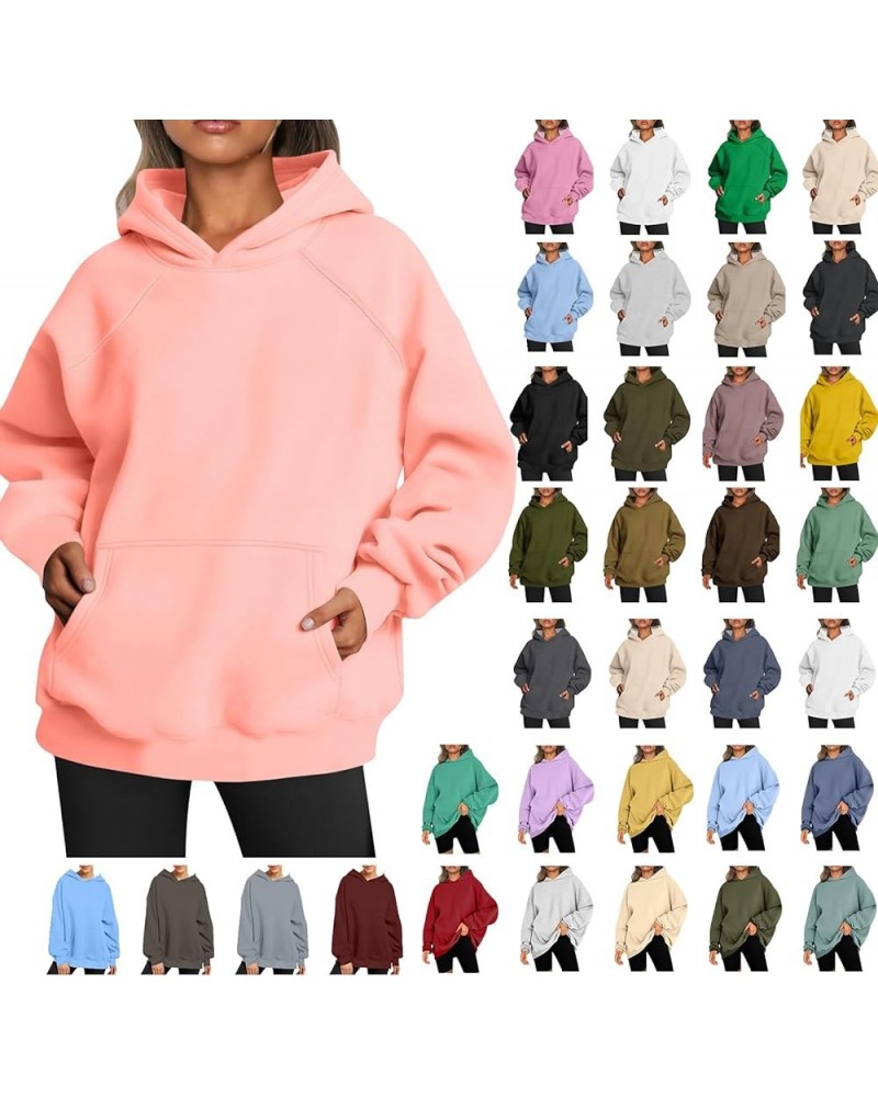 Women's Oversized Hoodies Fleece Casual Long Sleeve Hooded Pullover Fall Fashion Sweatshirts Y2K Clothes with Pockets A01_pin...