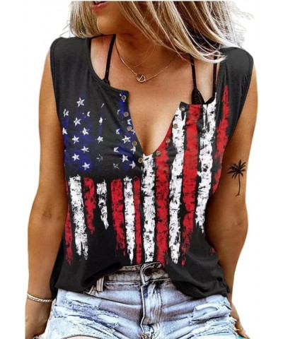 Womens American Flag Popsicle Tank Tops Sleeveless 4th of July Funny Graphic Tee Tank Tops X Black $13.99 Tanks