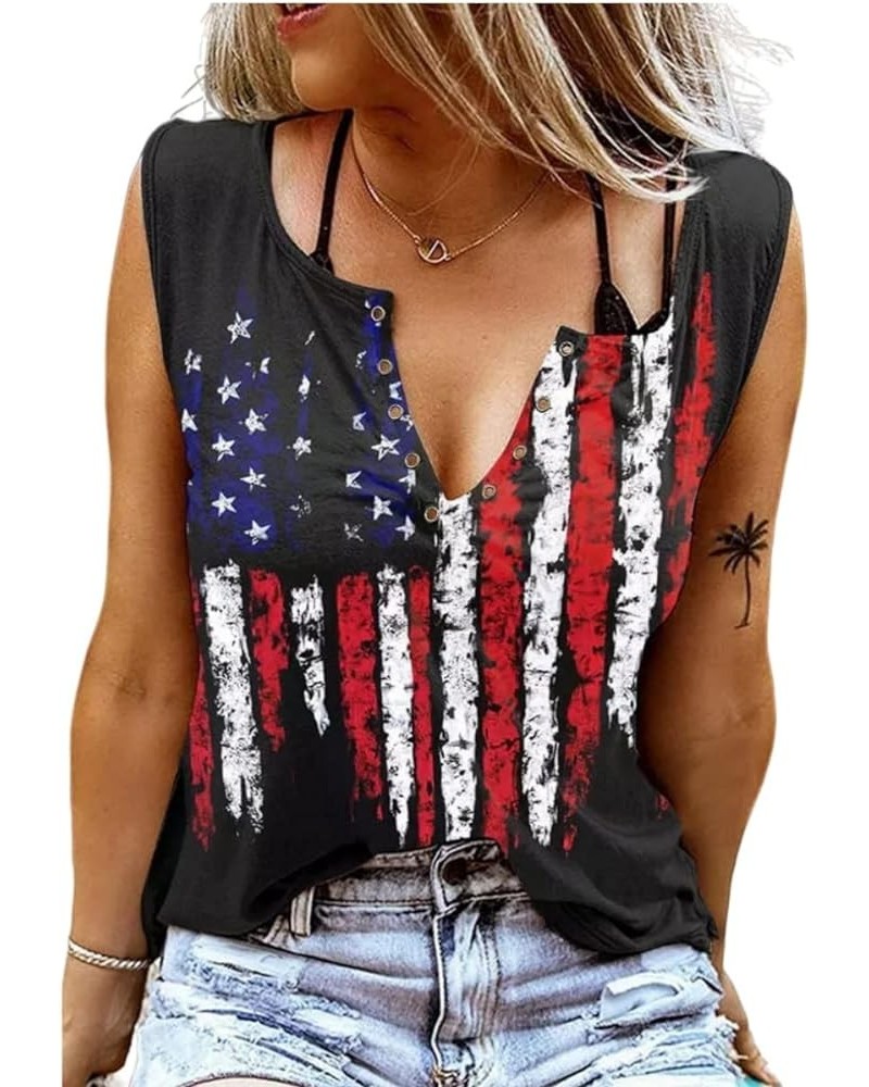 Womens American Flag Popsicle Tank Tops Sleeveless 4th of July Funny Graphic Tee Tank Tops X Black $13.99 Tanks