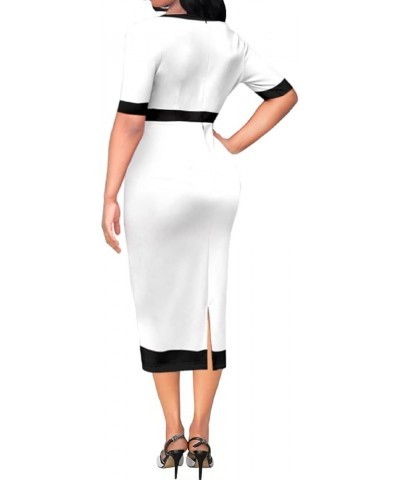 Women Sexy Dress Bodycon Work Dress Elegant Pencil Dress Whitea $18.62 Dresses