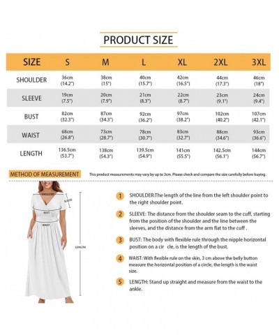 Women Short Sleeve Deep V-Neck Casual Long Dress Maxi Dresses with Pockets Galaxy Bats $17.48 Dresses