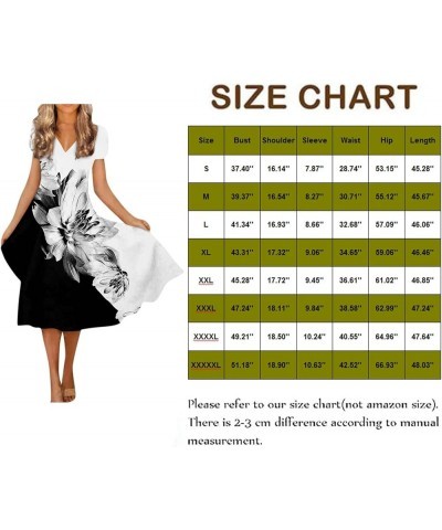 Summer Dresses for Women 2023, Short Sleeve V Neck Dresses Star Print Casual Fourth of July Dress Daily Dating 01-dark Blue $...