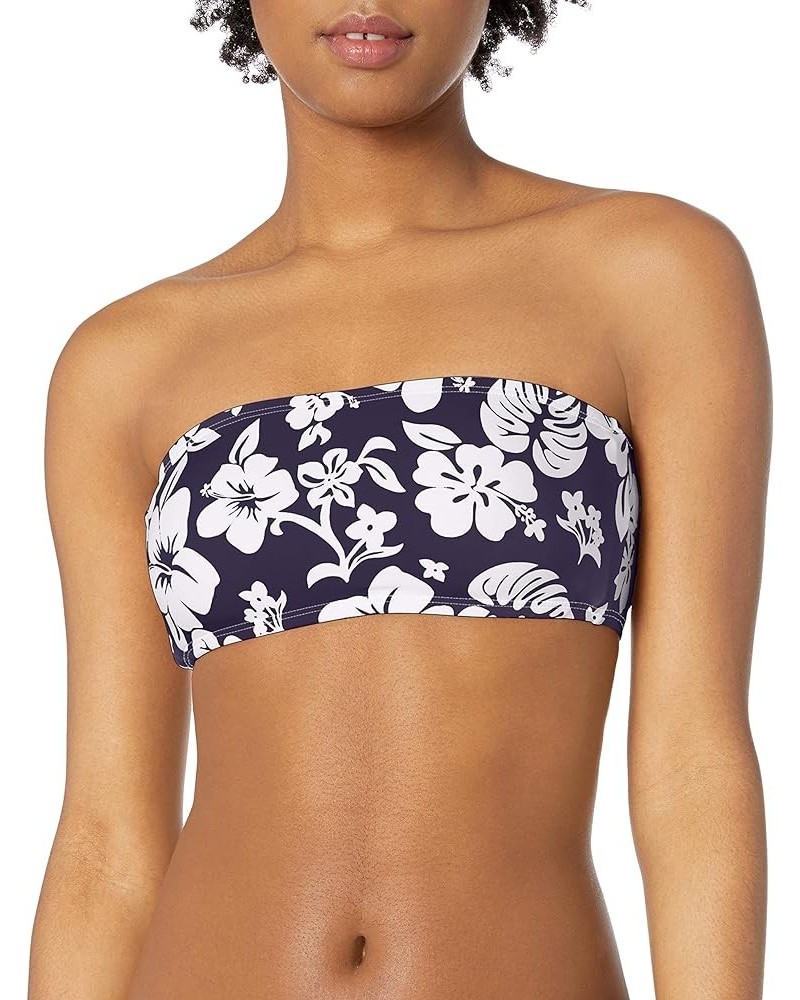 Women's Bandeau Bra Bikini Swimsuit Top Navy//Aloha $9.15 Swimsuits