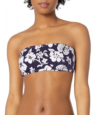 Women's Bandeau Bra Bikini Swimsuit Top Navy//Aloha $9.15 Swimsuits