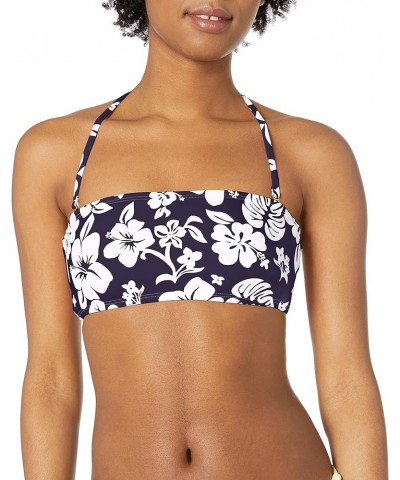 Women's Bandeau Bra Bikini Swimsuit Top Navy//Aloha $9.15 Swimsuits