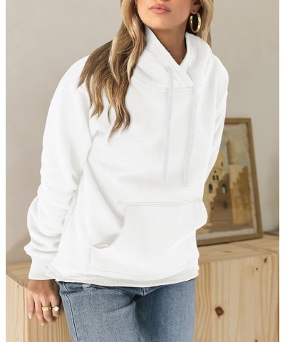 Women's Casual Cotton Long Sleeve Fleece Hoodies Sweatshirt 2024 Fall Winter Fashion Loose Drawstring Pullover White $25.19 H...