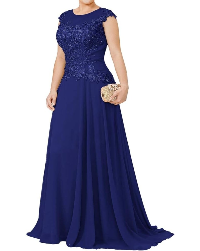 Mother of The Bride Dresses Long Evening Formal Dress Lace Applique Beaded Wedding Guest for Women Royal Blue $36.40 Dresses