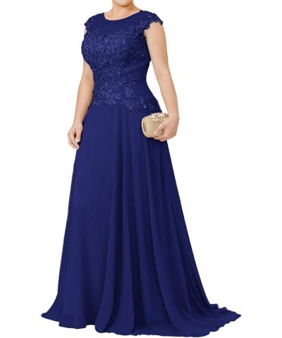 Mother of The Bride Dresses Long Evening Formal Dress Lace Applique Beaded Wedding Guest for Women Royal Blue $36.40 Dresses