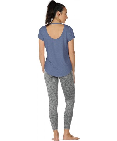 Open Back Yoga Shirts for Women - Exercise Workout Tops, Athletic Short Sleeves, Running T-Shirts Loose Fit Charcoal/Denim $1...