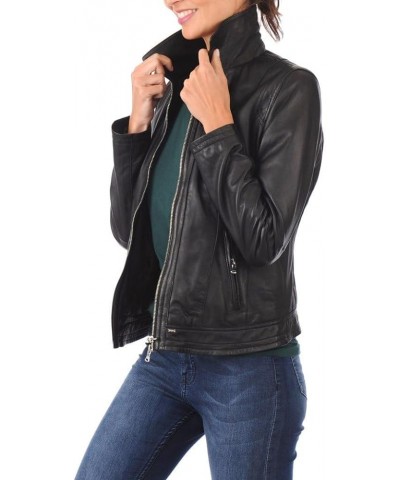 Women's Lambskin Leather Bomber Biker Jacket Black 49 $70.50 Jackets