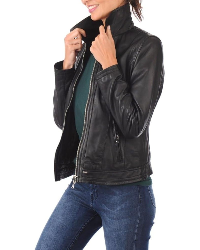 Women's Lambskin Leather Bomber Biker Jacket Black 49 $70.50 Jackets