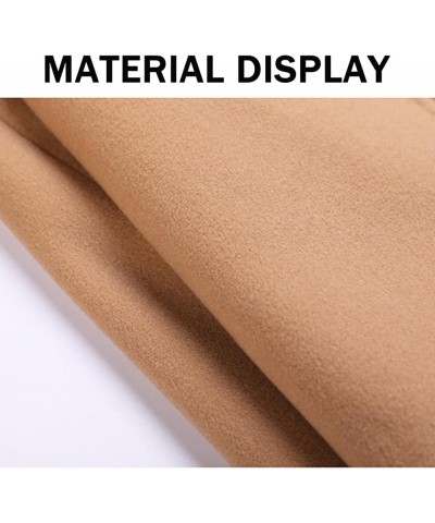 Women's Double-Sided Cashmere Coat Elegant Lapel Collar Double-Breasted Winter Long Overcoat with Belt Beige $35.17 Coats