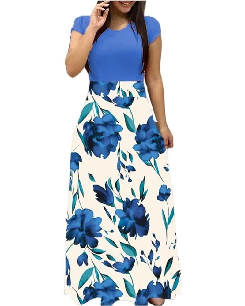 Maxi Dresses for Women 2023 Short Sleeve Sleeveless Maxi Dress Casual Loose Empire Waist Long Dresses with Pockets D-color15 ...