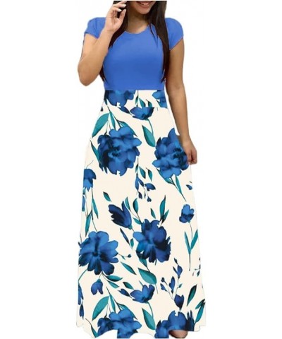 Maxi Dresses for Women 2023 Short Sleeve Sleeveless Maxi Dress Casual Loose Empire Waist Long Dresses with Pockets D-color15 ...