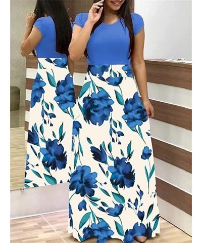 Maxi Dresses for Women 2023 Short Sleeve Sleeveless Maxi Dress Casual Loose Empire Waist Long Dresses with Pockets D-color15 ...