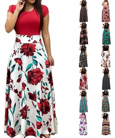 Maxi Dresses for Women 2023 Short Sleeve Sleeveless Maxi Dress Casual Loose Empire Waist Long Dresses with Pockets D-color15 ...