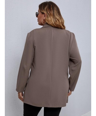 Suit Jackets for Women Plus Size Plus Solid Button Through Blazer Suit Jackets for Women Petite (Color : Mocha Brown, Size : ...