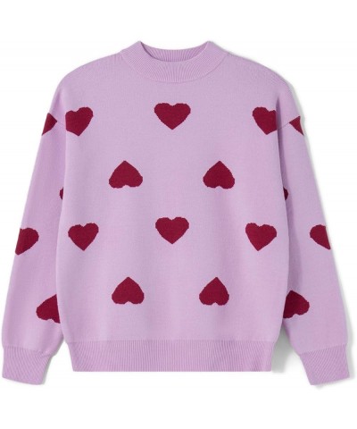 Mommy and Me Valentines Day Sweaters Set Crewneck Long Sleeve Love Heart Pullover Tops Matching Family Outfits girls Pink $10...