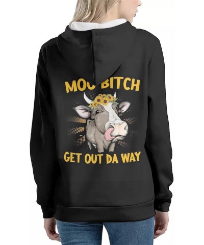 Women Pullover Sweatshirt Pockets Long Sleeve Oversized Hoodies XS-4XL Cow $15.39 Hoodies & Sweatshirts