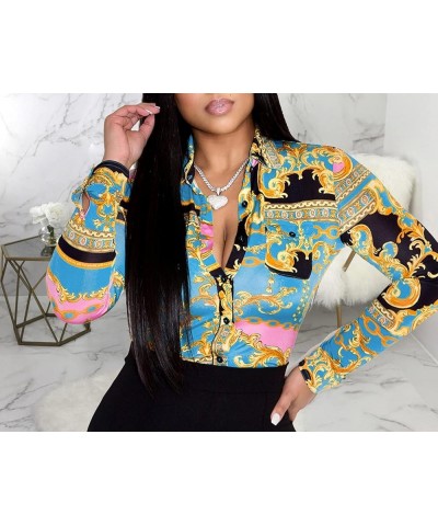 Blouses for Women Button Down Fashion Business Casual Long Sleeve Dressy Shirts Sexy Tops Multicolor $14.78 Blouses