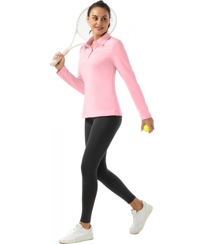 Women Long Sleeve Polo Shirt Golf Sport Top Athletic Sportswear Tennis Activewear 04 Pink $15.00 Shirts