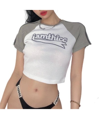 Y2k Baby Tees Crop Top for Women Girls Summer Aesthetic Graphic Short Sleeve T-Shirt Shirt 44 $9.87 T-Shirts