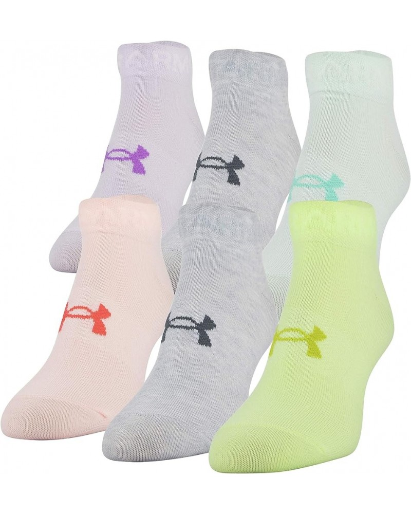 Women's Essential Lightweight Low Cut Socks, 6-Pairs Lime Fizz/Halo Gray $15.13 Activewear