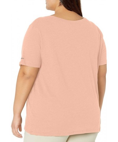 Women's Mount Rose Relaxed Tee Shirt, Jersey Cotton Blend Peach Cloud Heather/Logo $9.13 T-Shirts