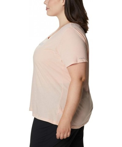 Women's Mount Rose Relaxed Tee Shirt, Jersey Cotton Blend Peach Cloud Heather/Logo $9.13 T-Shirts