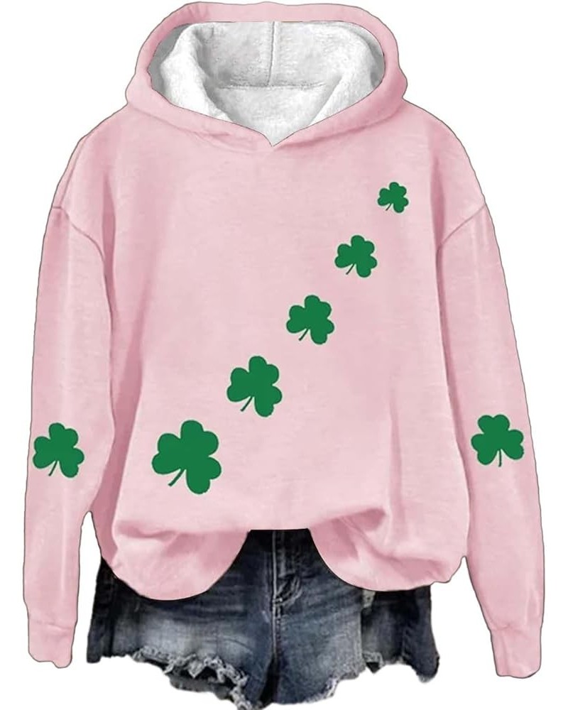 St Patricks Day Sweatshirt Women Funny Shamrock Irish Lucky American Flag Sweater Hoodie Plus Size Long Sleeve Shirts Tops 20...