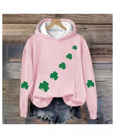 St Patricks Day Sweatshirt Women Funny Shamrock Irish Lucky American Flag Sweater Hoodie Plus Size Long Sleeve Shirts Tops 20...