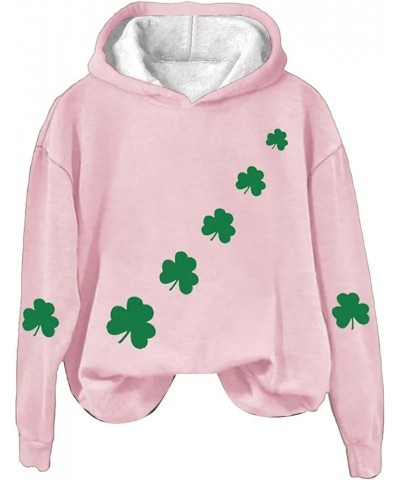 St Patricks Day Sweatshirt Women Funny Shamrock Irish Lucky American Flag Sweater Hoodie Plus Size Long Sleeve Shirts Tops 20...