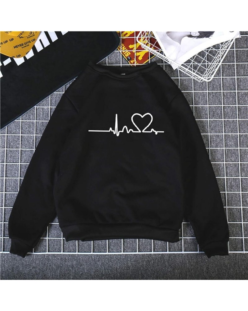 Womens Letters Friend Print Long Sleeve Hoodie Sweatshirt Ladies Slouch Pullover Jumper Tops 5 Colors S M L XL (Color : Style...