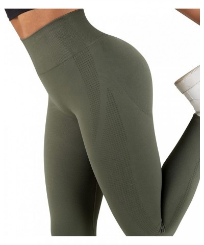 Scrunch Butt Leggings for Women Seamless High Waisted Slimming Workout Gym Yoga Pants Scrunch Butt 58-army Green $7.33 Leggings