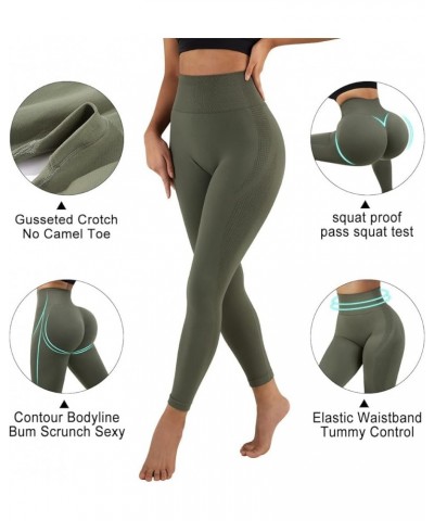 Scrunch Butt Leggings for Women Seamless High Waisted Slimming Workout Gym Yoga Pants Scrunch Butt 58-army Green $7.33 Leggings