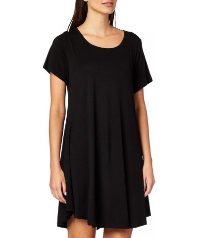 Women's Casual Swing Loose T-Shirt Dress Summer Short Sleeve Dresses with Pockets (Available in Plus Size) Black $10.44 Tops