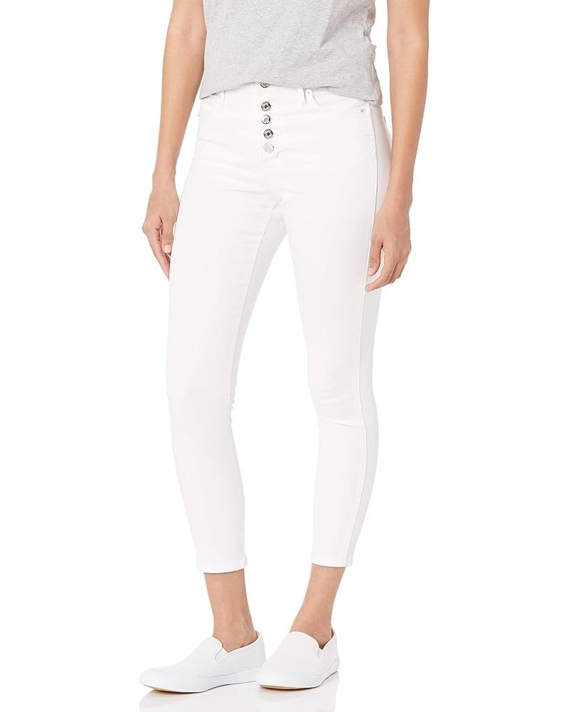 Women's Super High Rise Skinny Cropped Jean White $13.59 Jeans