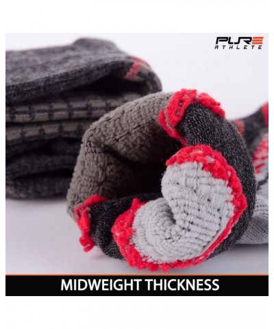 High Performance Wool Ski Socks - Thermal Warm Merino Wool OTC Sock, Men Women 1 Pair - Black/Grey/Neon Pink $28.03 Socks