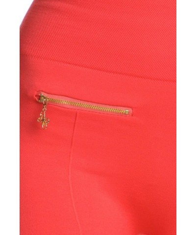 Women's High Waist Fleece Lined Legging with Double Zipper Detail Coral $10.79 Leggings