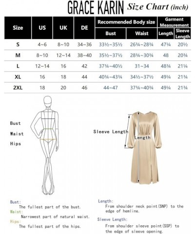 Women's Long Sleeve Satin Wedding Guest Dress with Slit Elegant Boat Neck High Waist A-Line Midi Dress Apricot $29.14 Dresses