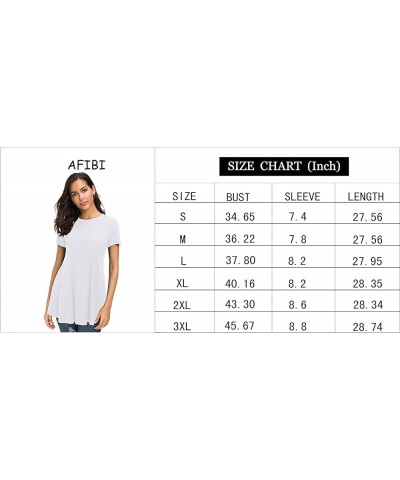 Womens Short Sleeves Casual Swing Tunic Top Crew Neck T Shirt Light Blue $8.11 T-Shirts