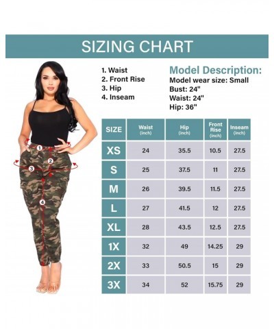 Double Denim Women's High Waist Jogger Pants - Casual Cargo Elastic Waistband Sweatpants Tapered Fatigue with 6 Pockets SCP-2...