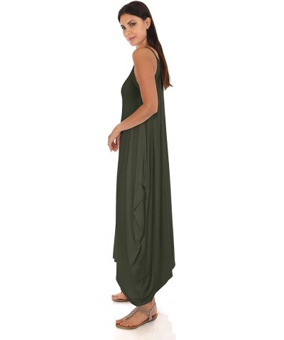 DFF Shop Women's Casual Loose Long Speghetti Strap Maxi Dresses (Size: S - 5X) Olive $16.10 Dresses