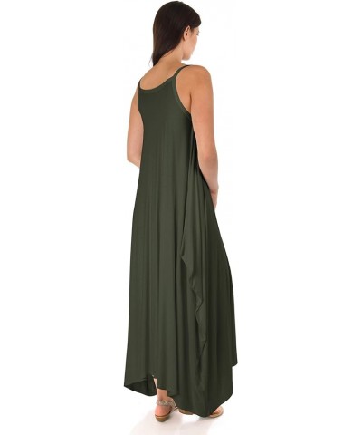 DFF Shop Women's Casual Loose Long Speghetti Strap Maxi Dresses (Size: S - 5X) Olive $16.10 Dresses