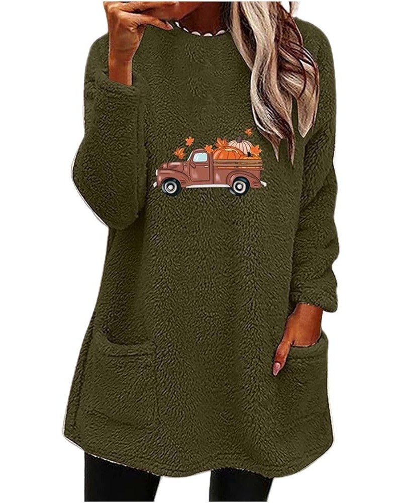 Women Within Plus Size Tops,Women Faux Fleece Sweatshirt Long Sleeve Crew Neck Fuzzy Pullover Coat with Pocket Ag-1 $9.58 Shirts