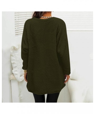 Women Within Plus Size Tops,Women Faux Fleece Sweatshirt Long Sleeve Crew Neck Fuzzy Pullover Coat with Pocket Ag-1 $9.58 Shirts