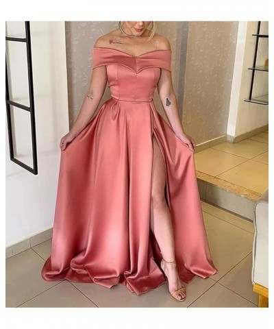 Women's Prom Dress Long Off The Shoulder Evening Dress A Line Military Ball Gown with Pockets Slit Party Dresses Burgundy $51...