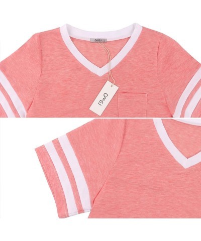 Womens Summer Tops Casual Short/Long Sleeve T-Shirts Pink $12.74 T-Shirts