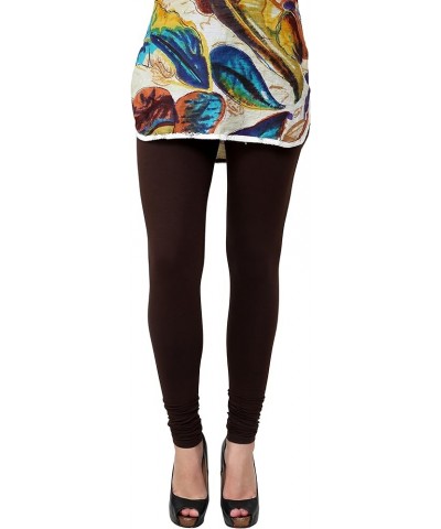 Women's Cotton Lycra Free Size Indian Chudidar Legging Coffee $7.69 Leggings